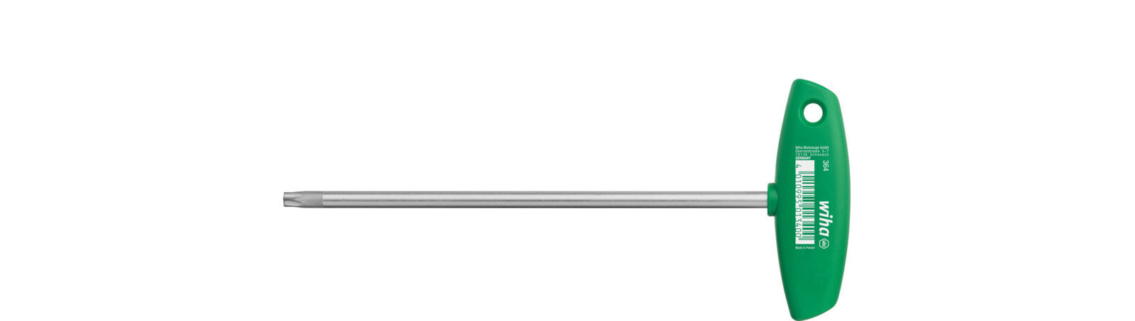 L-образный ключ Wiha с Т-образной ручкой, Шестигранный ключ с Т-образной ручкой, Метрический, 1 шт(ы), Пластик, Хромованадиевая сталь, 7 мм