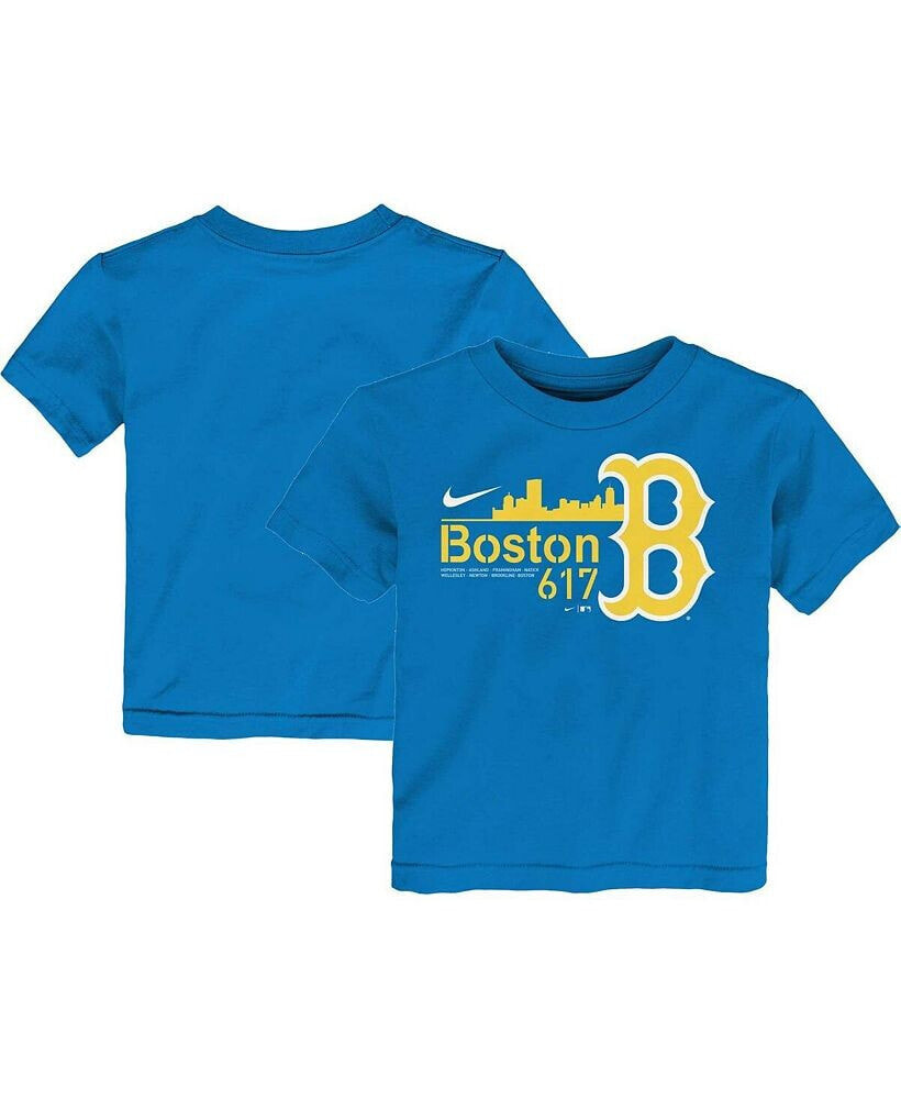 Nike toddler Boys and Girls Blue Boston Red Sox City Connect Graphic T-shirt