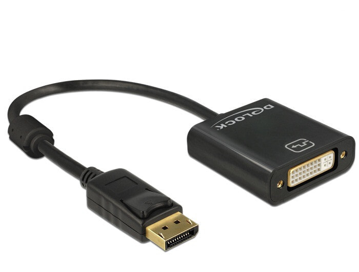 DeLOCK 62601 кабельный разъем/переходник DisplayPort 1.2 DVI-I 24+5 Черный