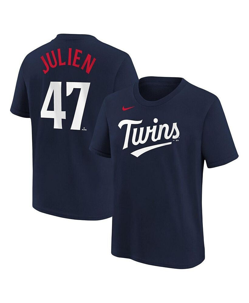 Nike big Boys Edouard Julien Navy Minnesota Twins Name and Number T-shirt