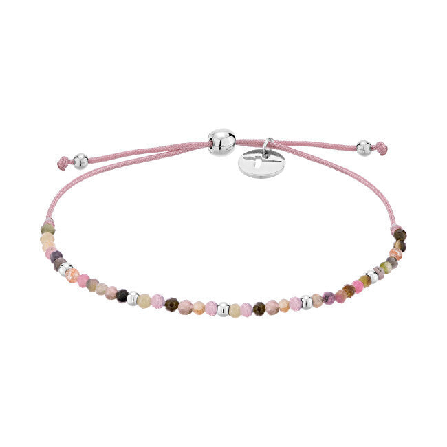 Pink string bracelet with beads TJ-0072-B-17