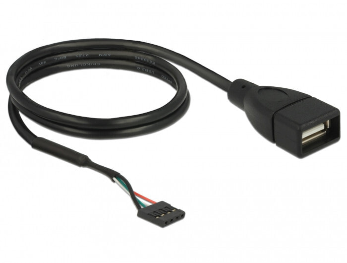DeLOCK 85671 кабельный разъем/переходник 4 pin USB 2.0 pin USB 2.0 Type-A Черный