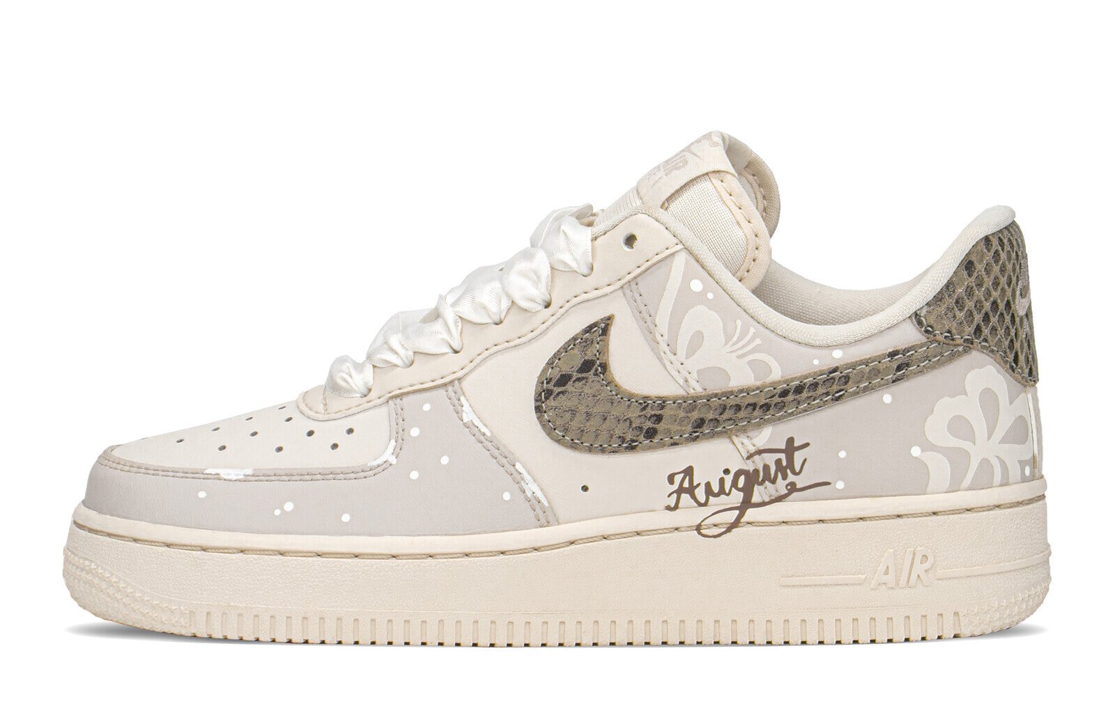 【定制球鞋】 Nike Air Force 1 Low 落花 高街 低帮 板鞋 女款 米白 / Кроссовки Nike Air Force 1 Low DD8959-002