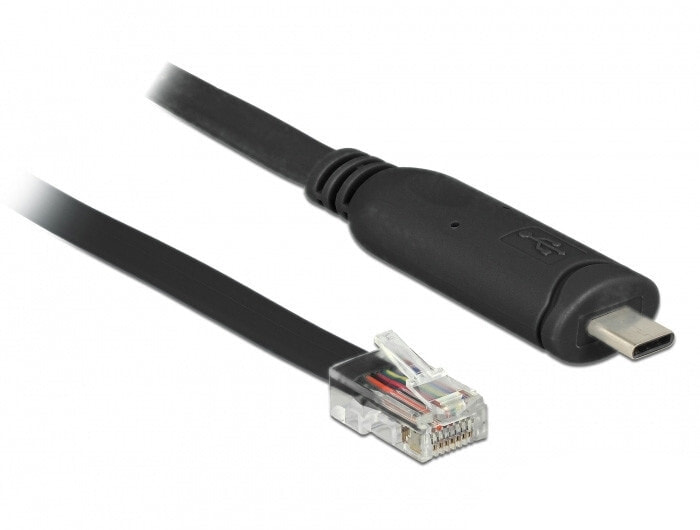DeLOCK 63912 кабель последовательной связи Черный 2 m USB Type-C RJ45