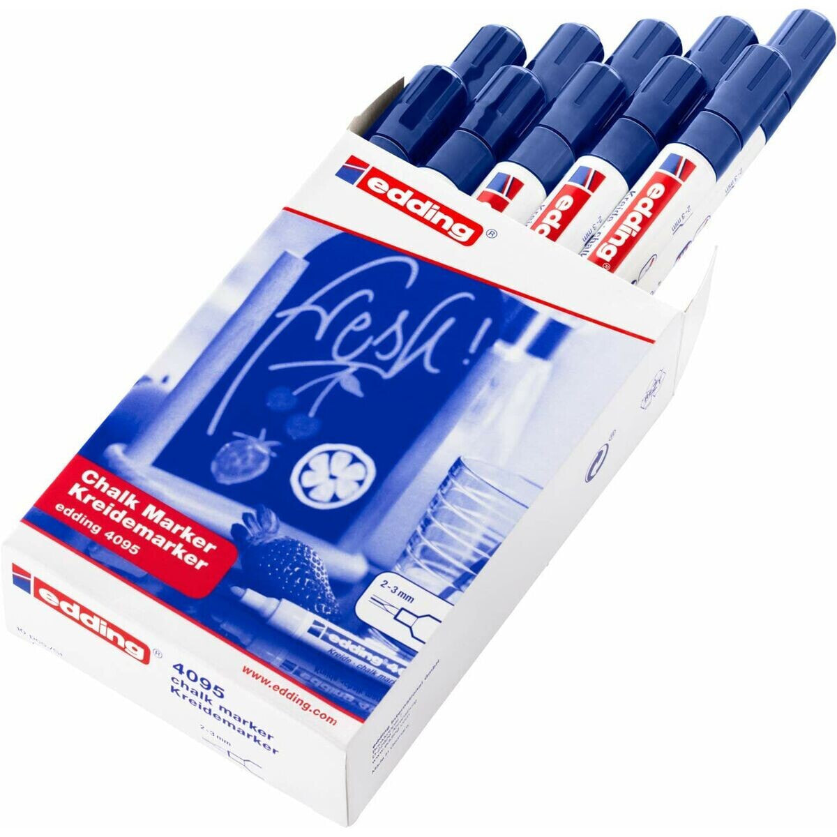 Жидкие маркеры Edding 4095 Синий (10 штук)