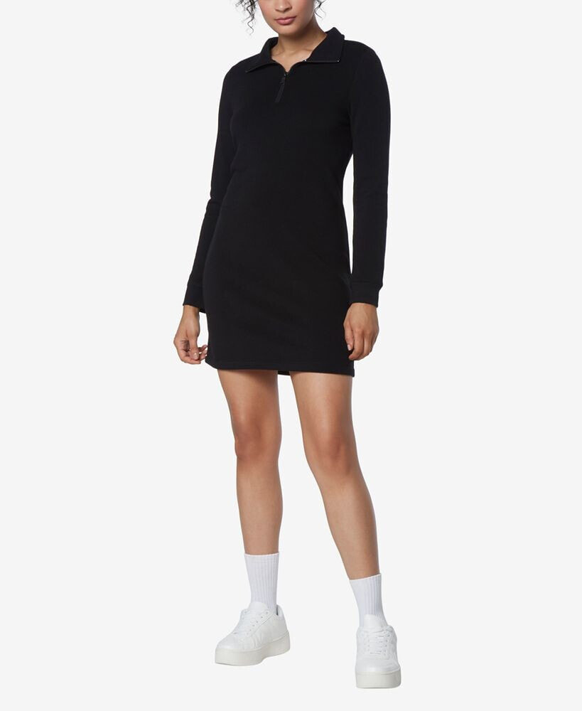 Marc New York women's Long Sleeve Quarter Zip Sweatshirt Dress
