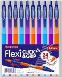 Penmate Długopis Flexi Click&Grip mix niebieski (24szt)