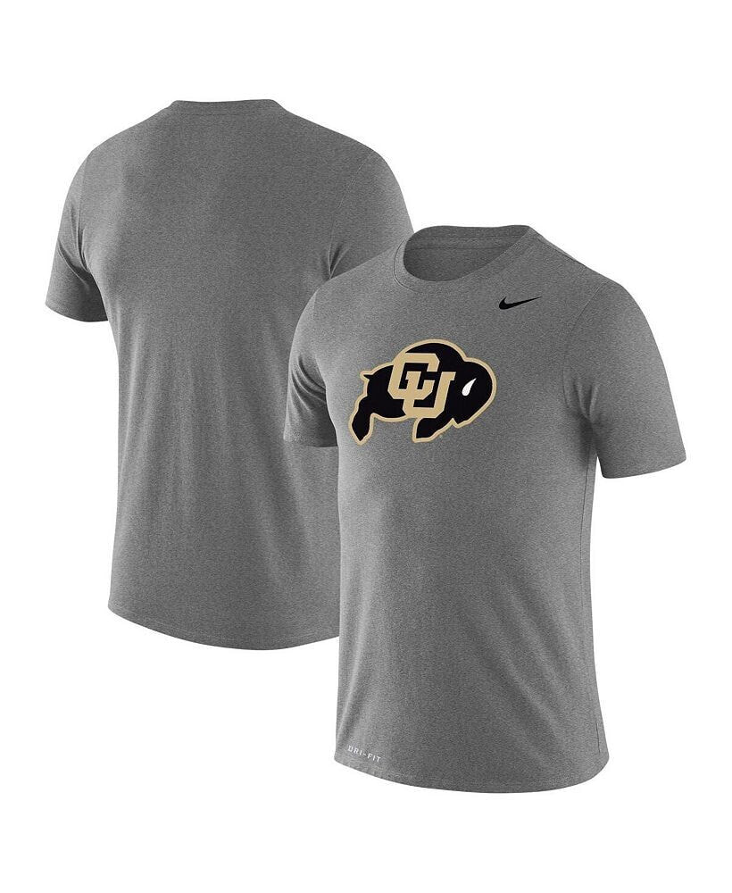 Nike men's Heathered Gray Colorado Buffaloes School Logo Legend Performance T-shirt