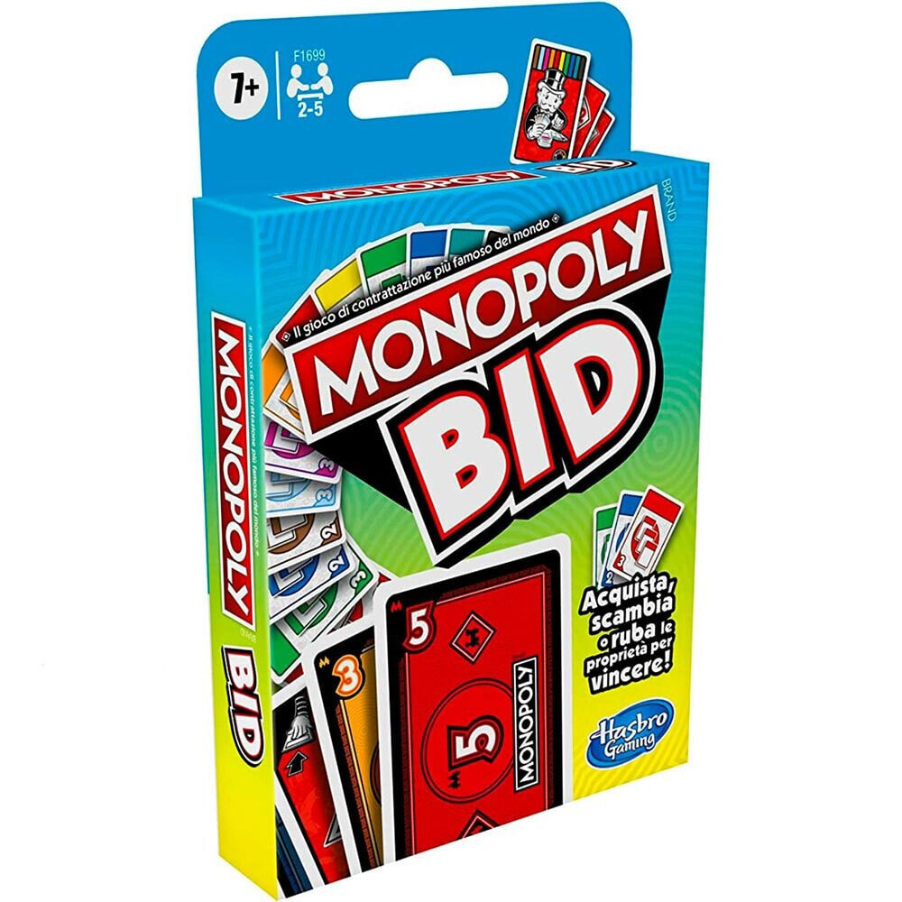 Hasbro Gaming Monopoly Bid Карточная игра Игра, основанная на случайности F1699456