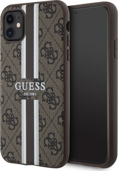 Guess Etui Guess GUHMN61P4RPSW Apple iPhone 11/XR brązowy/brown hardcase 4G Printed Stripes MagSafe