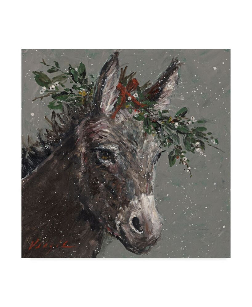 Trademark Global mary Miller Veazie 'Mary Beth The Christmas Donkey' Canvas Art - 35