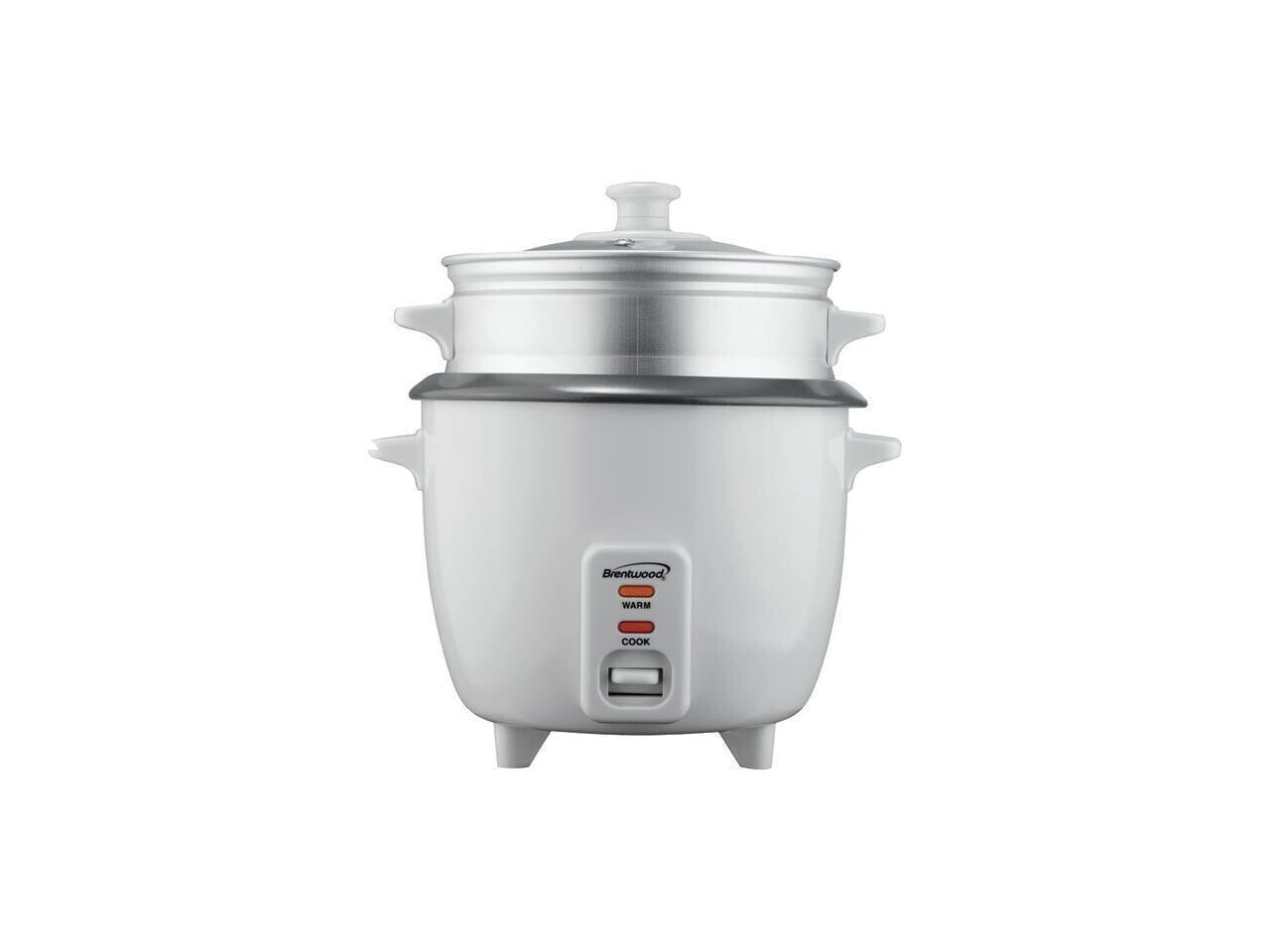 Brentwood TS-180S 8-Cup Uncooked/16-Cup Cooked Rice Cooker and Food Steamer - Wh