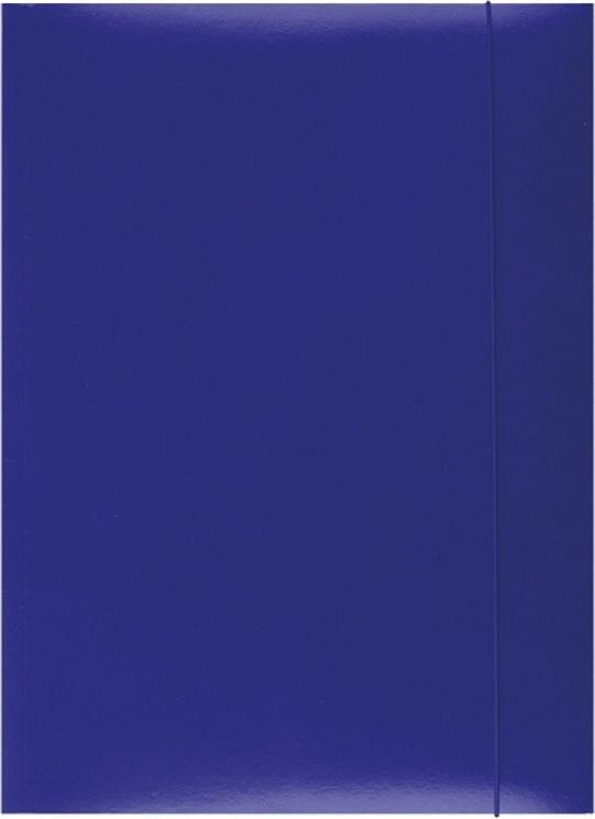 Office Products Folder with elastic band cardboard, A4, 300gsm, 3 compartments, blue
