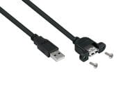 UK20P-AEA-020S - 2 m - USB A - USB A - USB 2.0 - 480 Mbit/s - Black