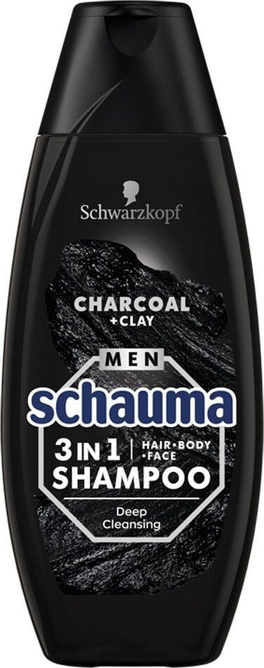 Шампунь для волос Schwarzkopf Schwarzkopf Schauma Men Szampon oczyszczający 3w1 Charcoal 400ml