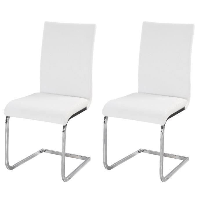 Комплект LEA из 2 обеденных стульев - Белый Faux - Современный стиль - L 43 x D 56 см