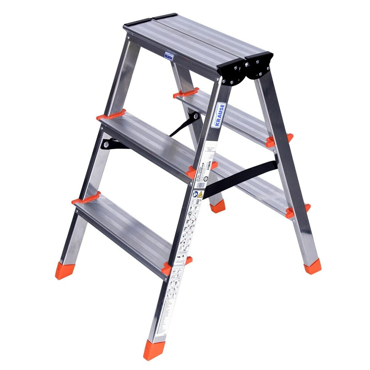 3-step folding ladder Krause 120397 Silver Aluminium