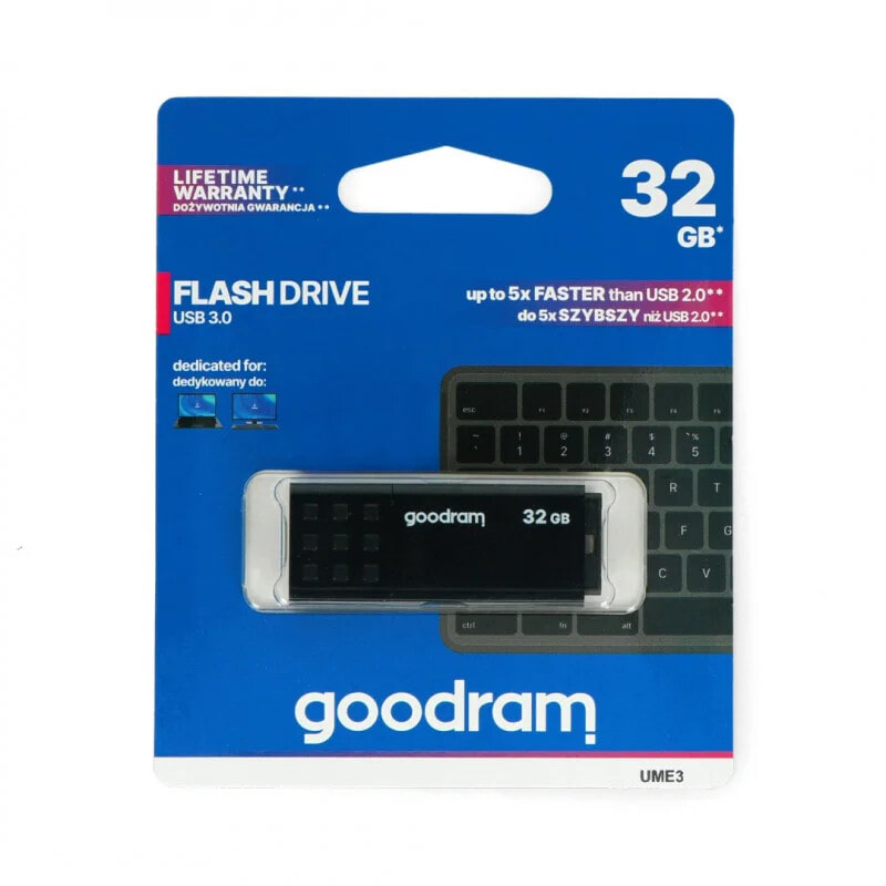 Флешка USB 64 гб GoodRam Flash Drive - USB 3.0 Pendrive UME3 Black 32GB