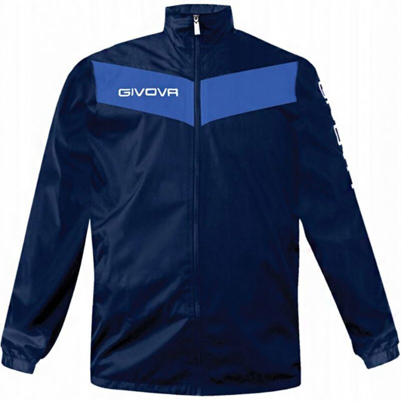 Мужская куртка спортивная синяя без капюшона Givova Rain Shield RJ005 0402