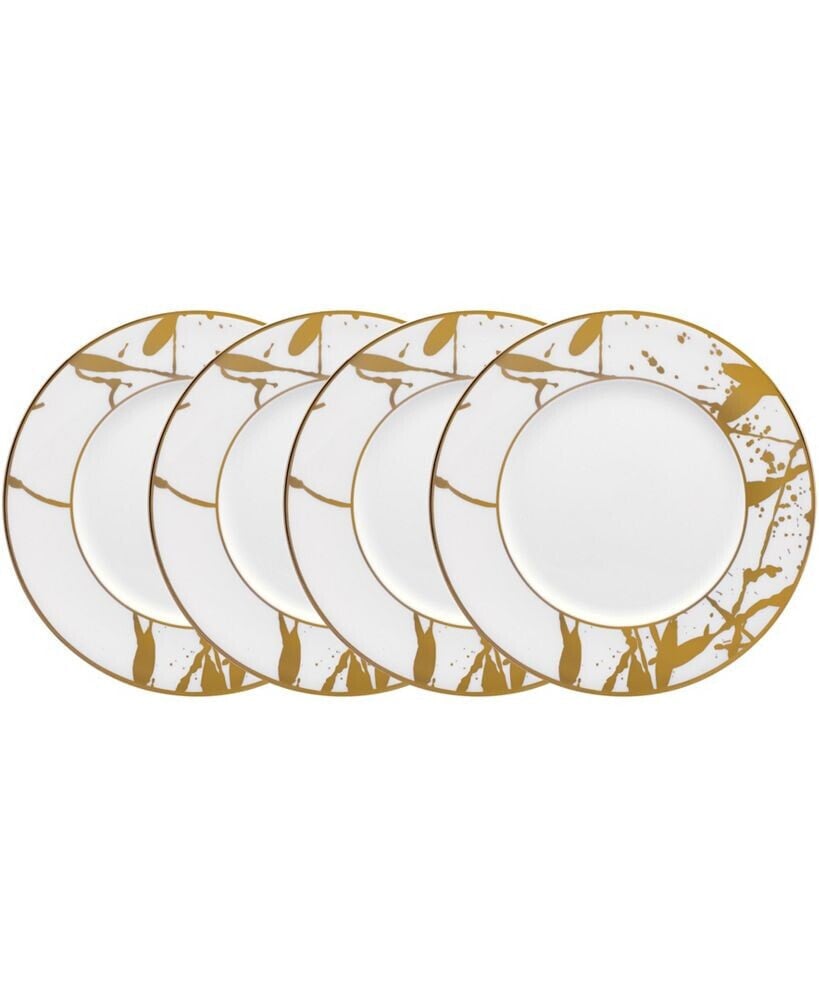 Noritake raptures Gold Set of 4 Bread Butter and Appetizer Plates, Service For 4