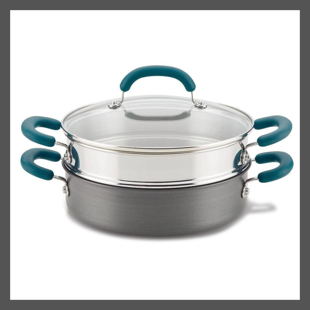 Rachael Ray Create Delicious 3qt Hard Anodized Nonstick Saute Pan with Steamer