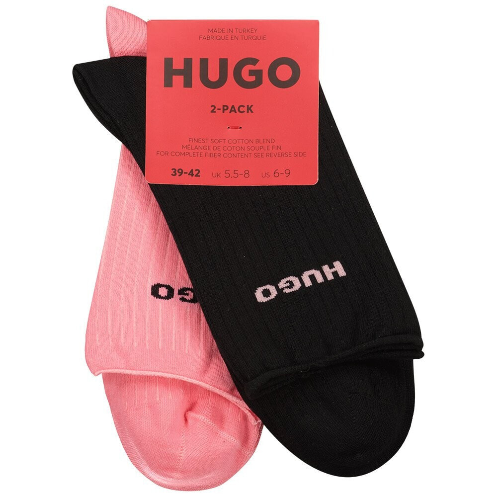 HUGO Qs Fine Rib Cc Socks 2 Pairs