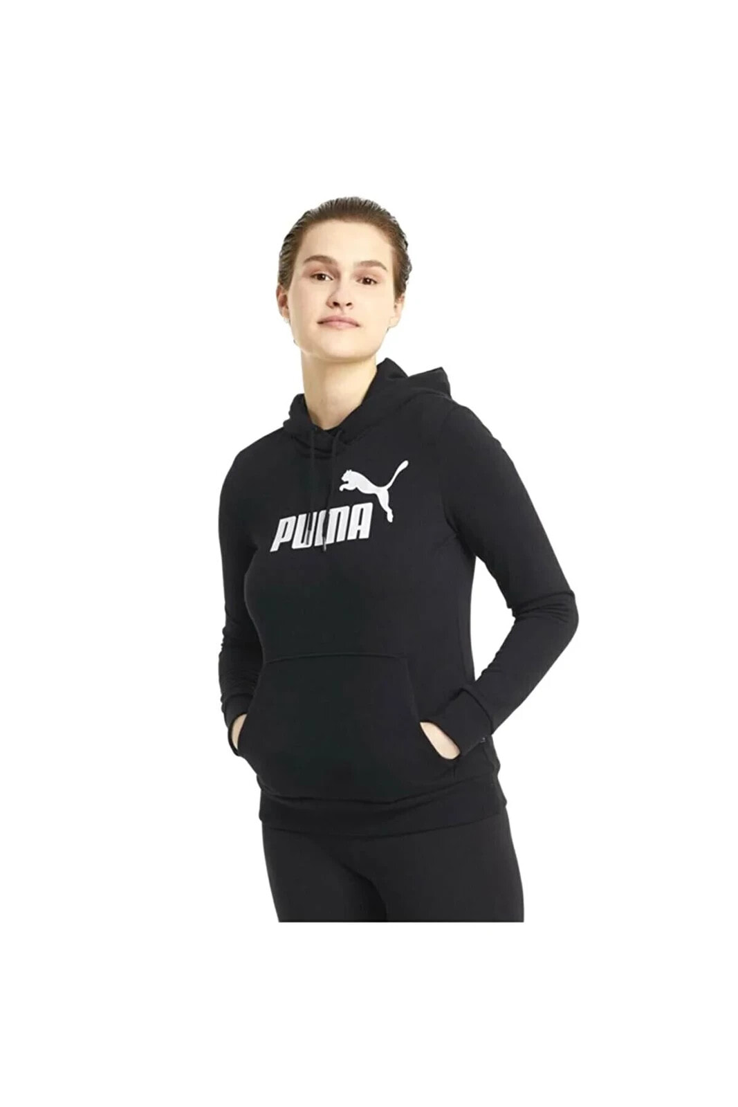 Puma Essentials Logo Kadın Siyah Sweatshirt