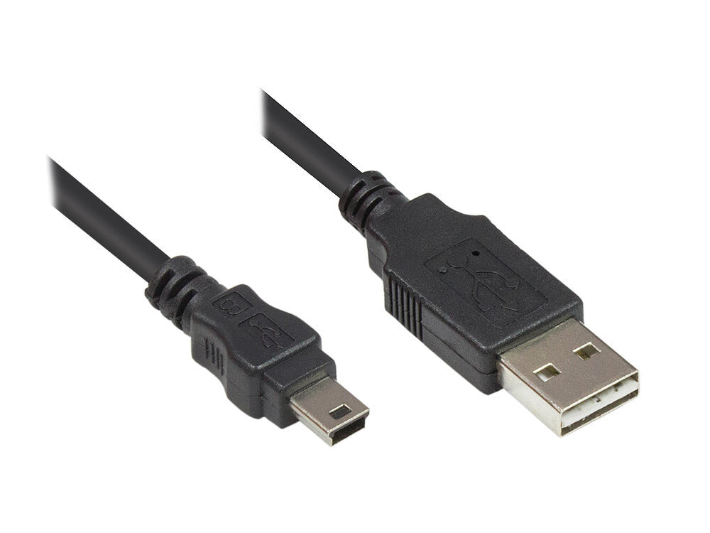 Alcasa 3310-EU005 USB кабель 0,5 m 2.0 USB A Mini-USB B Черный