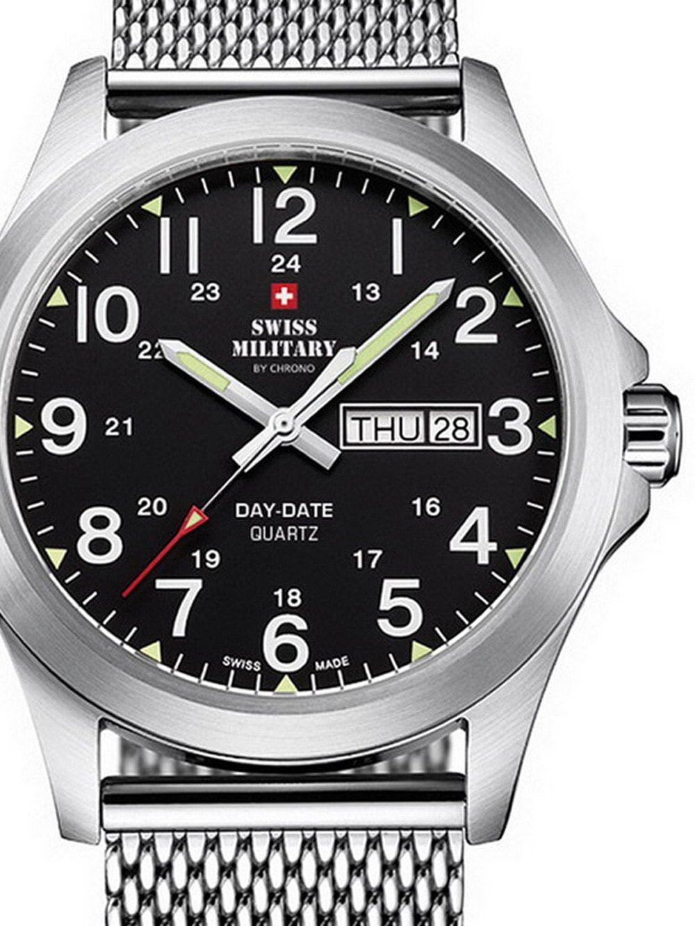 Мужские наручные часы с серебряным браслетом Swiss Military SMP36040.13 Mens 42mm 5 ATM