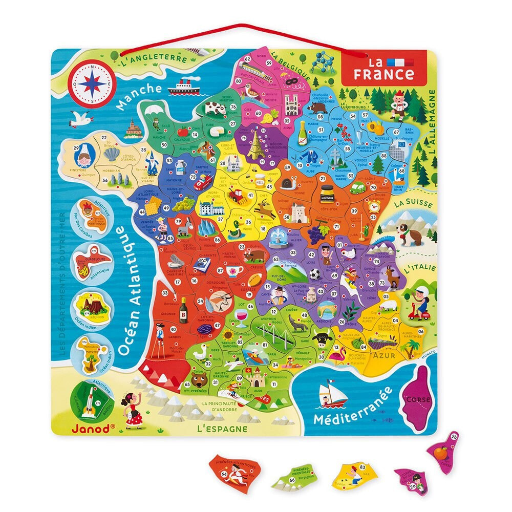 JANOD Magnetic France Map Educational Toy