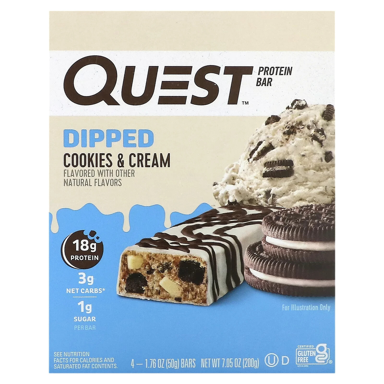 Quest Nutrition, Протеиновый батончик, печенье со сливками, 12 батончиков, 50 г (1,76 унции)