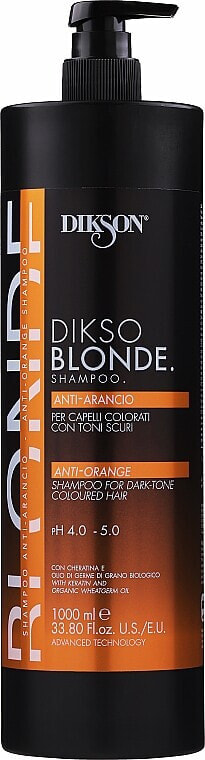 Neutralisierendes Shampoo gegen Orangestich für gefärbtes Haar - Dikson DiksoBlonde Anti-Orange Shampoo