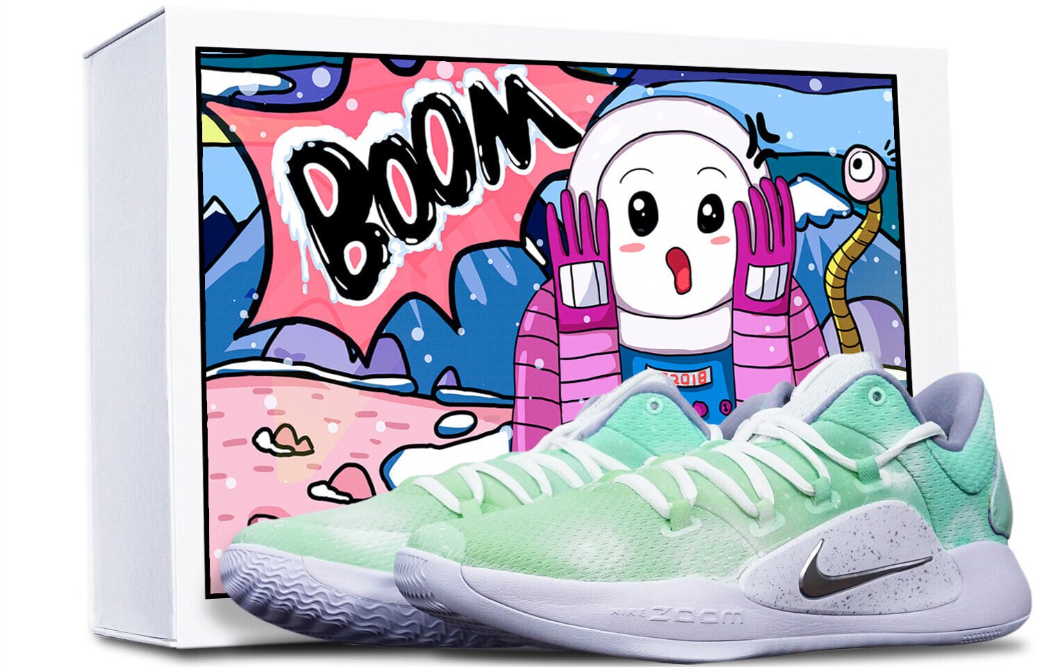 【定制球鞋】 Nike Hyperdunk X Low 10 光晕雪花 限量特殊鞋盒 马卡龙配色 低帮 实战篮球鞋 男款 绿色渐变 / Кроссовки Nike Hyperdunk X AR0465-100