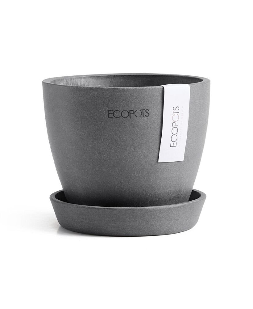 ECOPOTS eco pots Antwerp Indoor and Outdoor Planter with Saucer, 4.5in