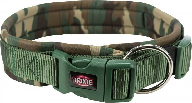 Trixie Collar Premium, with neoprene padding, L: 49–55 cm / 25 mm, camouflage / forest