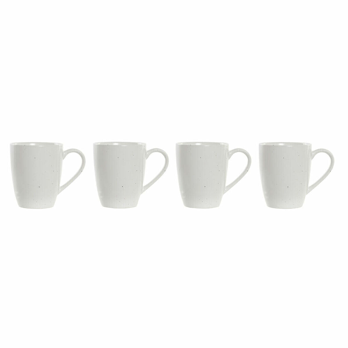 Набор из 4 кружек Mug DKD Home Decor Натуральный древесина каучукового дерева Белый 300 ml Керамика