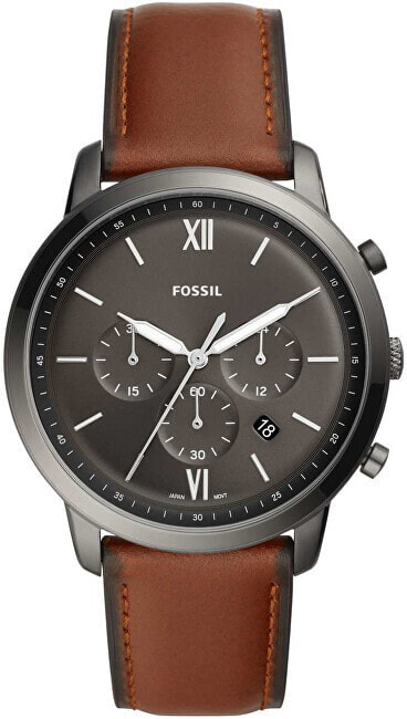 Мужские наручные часы с коричневым кожаным ремешком  Fossil FS5512P