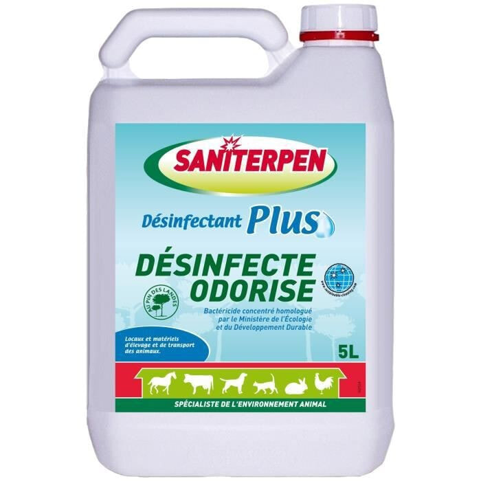 SANITERPEN Concentrated Fragrance Disinfectant Plus - Для помещений и оборудования для перевозки домашних животных - 5 л