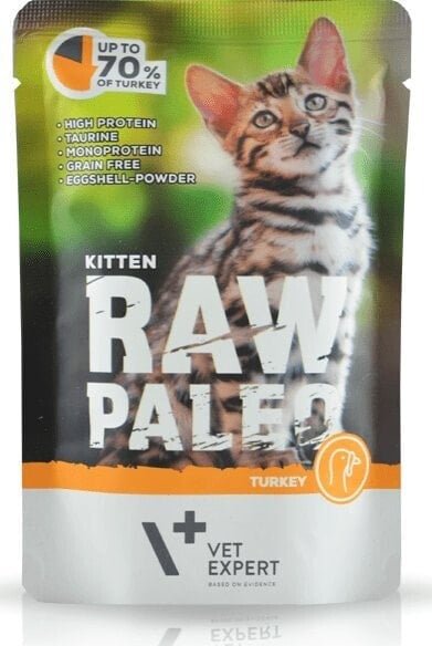 VetExpert VetExpert Raw Paleo kitten - Indyk saszetka 100g