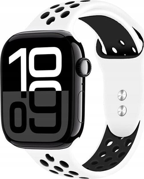 Crong Crong Duo Sport - Pasek do Apple Watch 38/40/41/42 mm (biały/czarny)