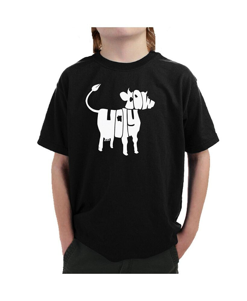LA Pop Art big Boy's Word Art T-shirt - Holy Cow