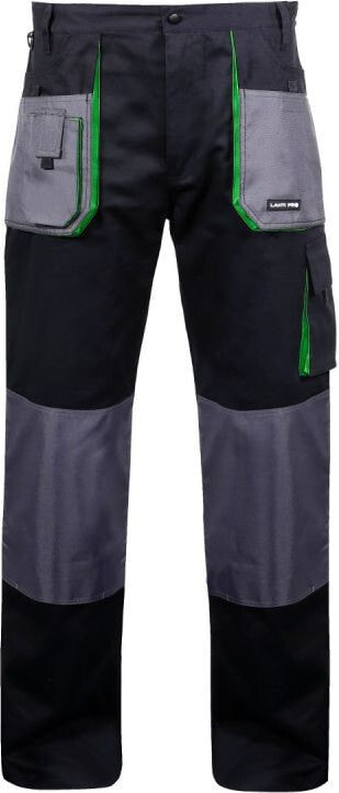 Lahti Pro Work trousers, cotton, black and green, size L (L4050652)