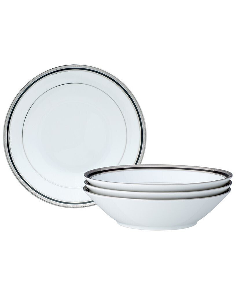 Noritake austin Platinum Set of 4 Soup Bowls, Service For 4