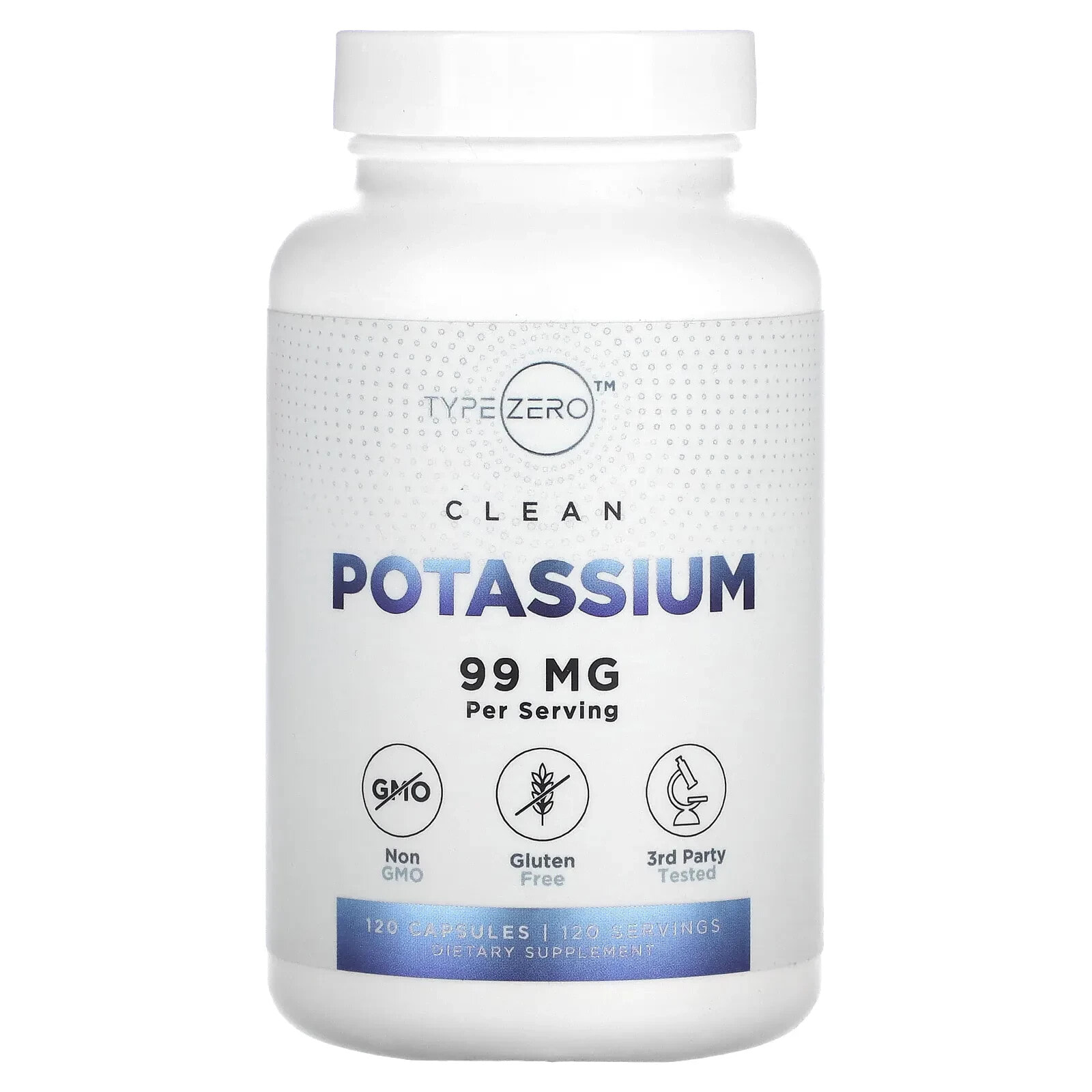 Clean, Potassium, 99 mg, 120 Capsules
