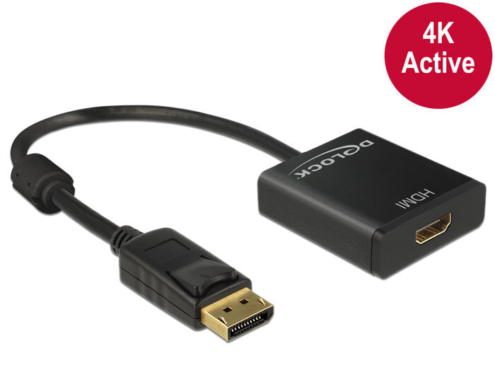 DeLOCK 62607 кабельный разъем/переходник DisplayPort 1.2 HDMI Черный