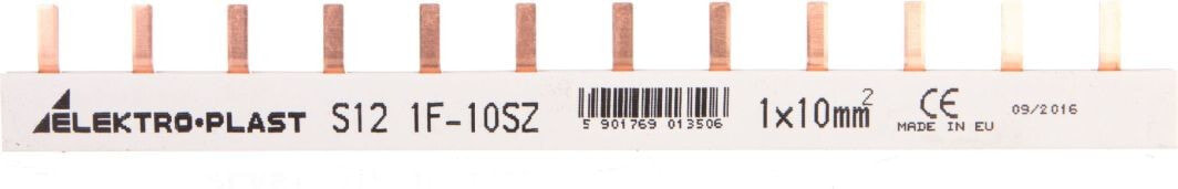 Elektro-Plast Busbar, PIN type 1P 10mm2 63A 12 pins IZS10 / 1F / 12 (45.202)