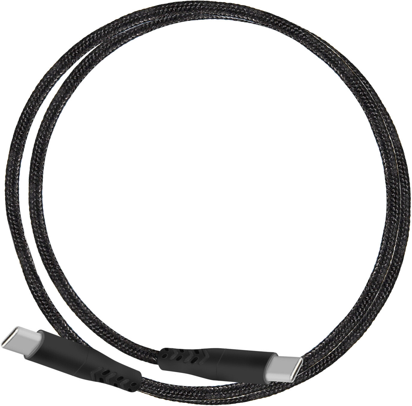 Mobiparts USB-C to USB-C Braided Cable 2A 1m Black (Bulk) - 1 m - USB C - USB C - Black