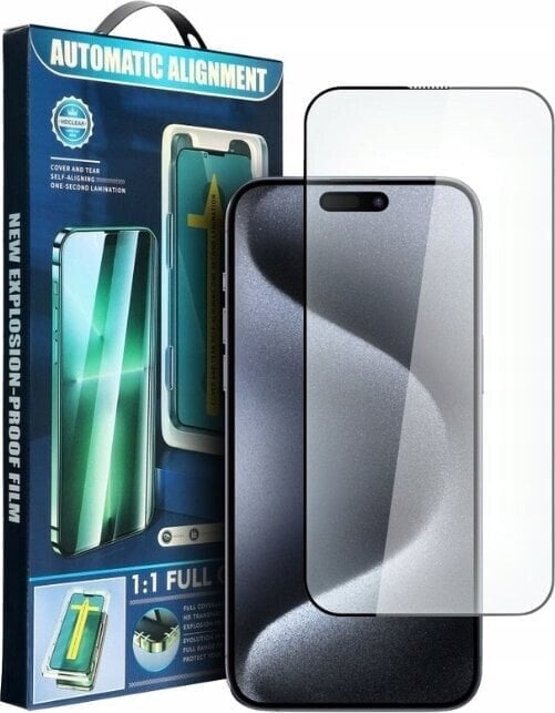 Partner Tele.com 5D Full Glue Tempered Glass - do iPhone 15 Plus czarny + aplikator