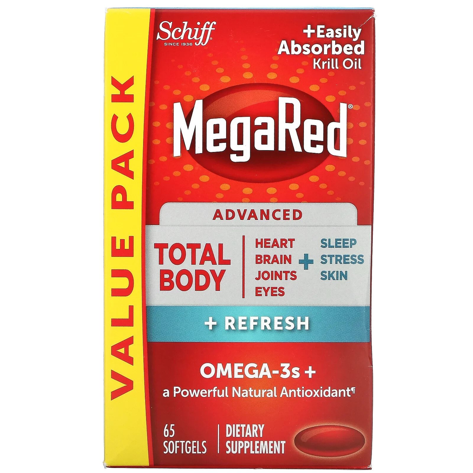 Шифф, MegaRed, Advanced Total Body + Refresh, 65 мягких таблеток