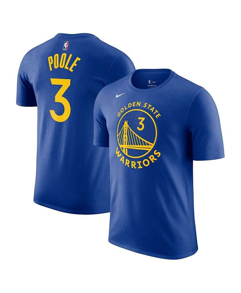 Nike men's Jordan Poole Royal Golden State Warriors Icon 2022/23 Name and Number T-shirt